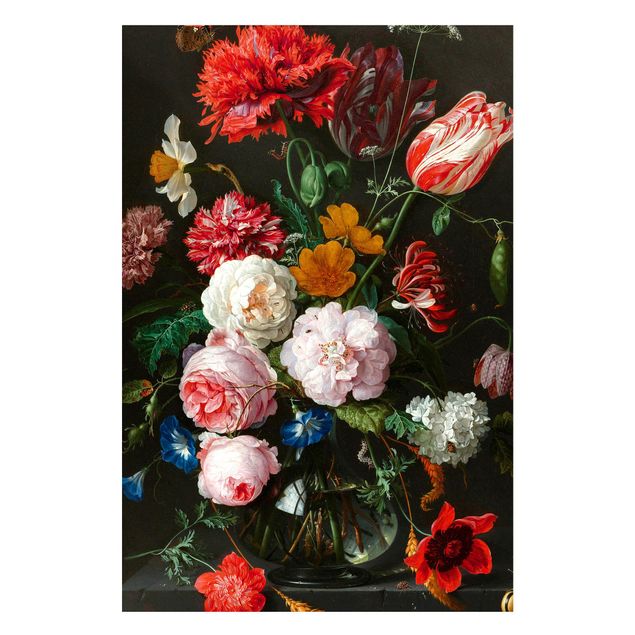 Dekoracja do kuchni Jan Davidsz de Heem - Martwa natura z kwiatami w szklanym wazonie