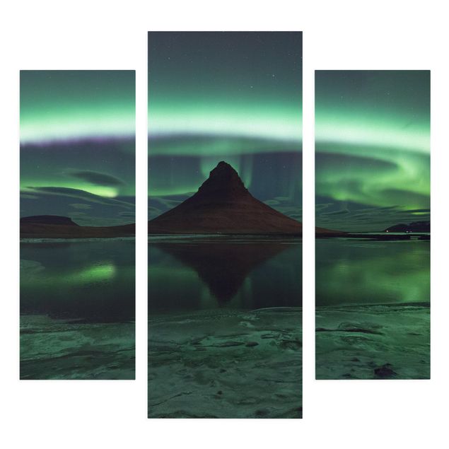 Zielony obraz Światło polarne na Islandii