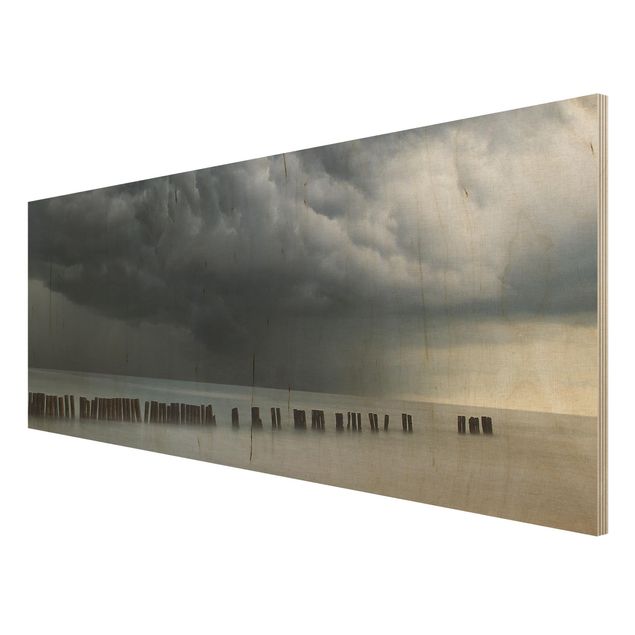 Obrazy z drewna Chmury burzowe nad Morzem Bałtyckim
