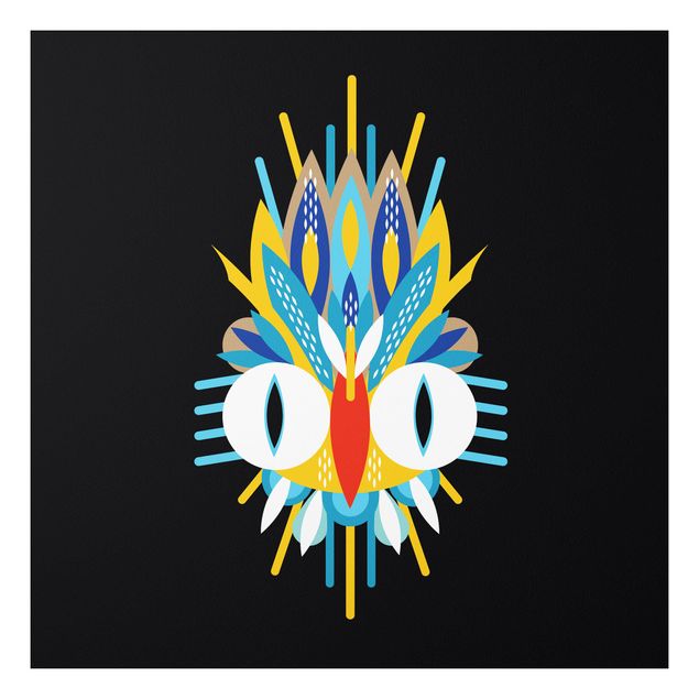 Obrazy nowoczesne Kolaż Etno Maska - Ptasie pióra
