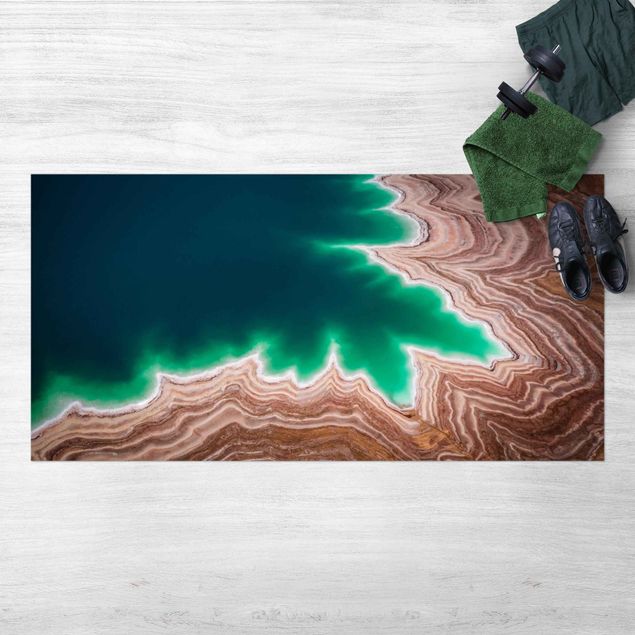 dywan zewnętrzny Warstwowy krajobraz nad Morzem Martwym