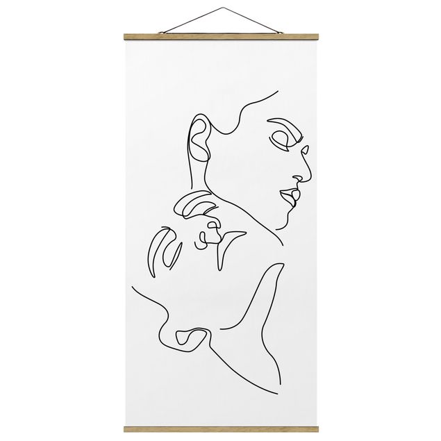 Obrazy nowoczesny Line Art Twarze kobiet Biała