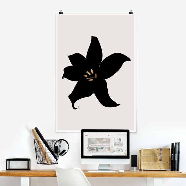 Orchidea obraz Graficzny świat roślin - Orchidea czarno-złota