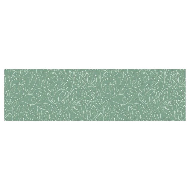 Panel ścienny do kuchni - Wzór dzikiej rośliny na zielonym tle
