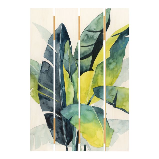 Obraz z drewna - Tropikalne liście - Banan
