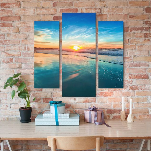 Obrazy do salonu Romantyczny zachód słońca nad morzem