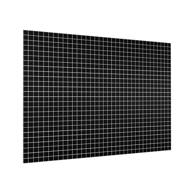 Panel szklany do kuchni - Płytki mozaikowe Czarny Mat