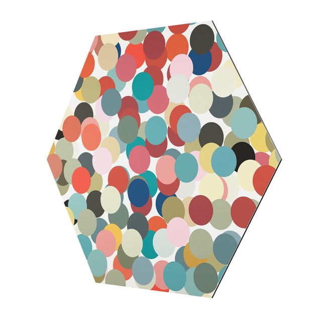 Obraz heksagonalny z Alu-Dibond - Confetti