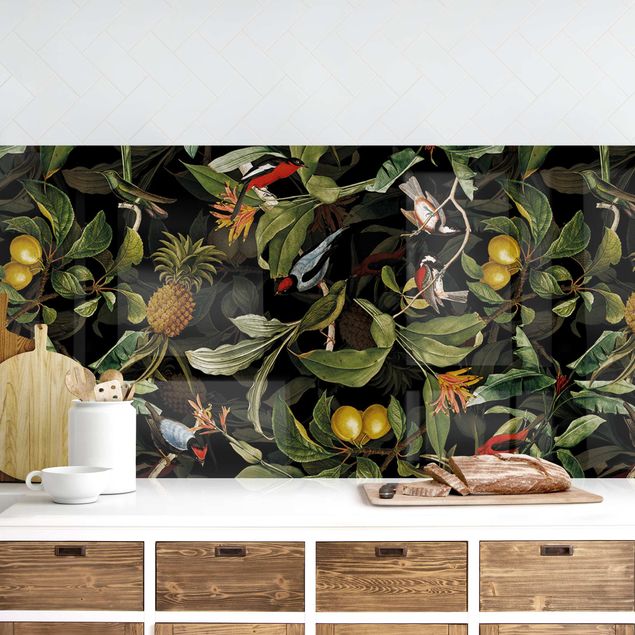 Dekoracja do kuchni Ptaki z ananasem Green I
