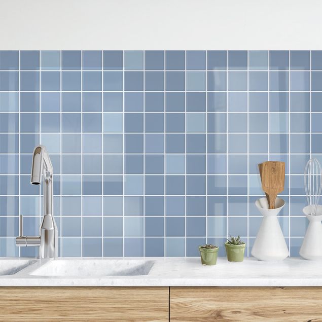 Dekoracja do kuchni Płytki mozaikowe - jasnoniebieskie