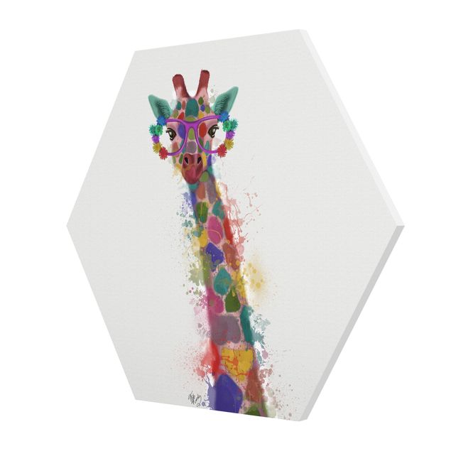 Obrazy Rainbow Splash Żyrafa