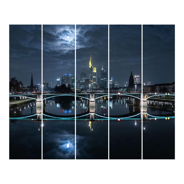 Zasłony panelowe Frankfurt pod księżycem w pełni
