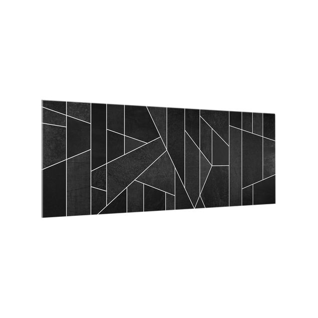 Panel szklany do kuchni czarno-biały Geometry Watercolour