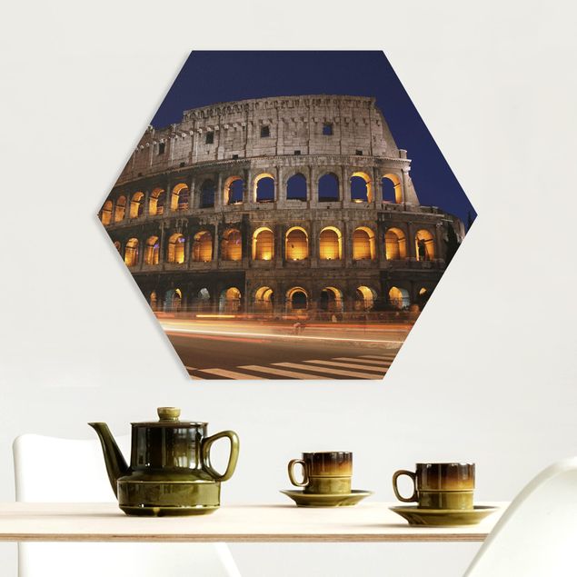 Dekoracja do kuchni Colosseum w Rzymie nocą