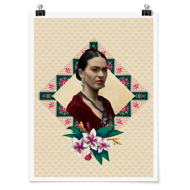 Obrazy portret Frida Kahlo - Kwiaty i geometria