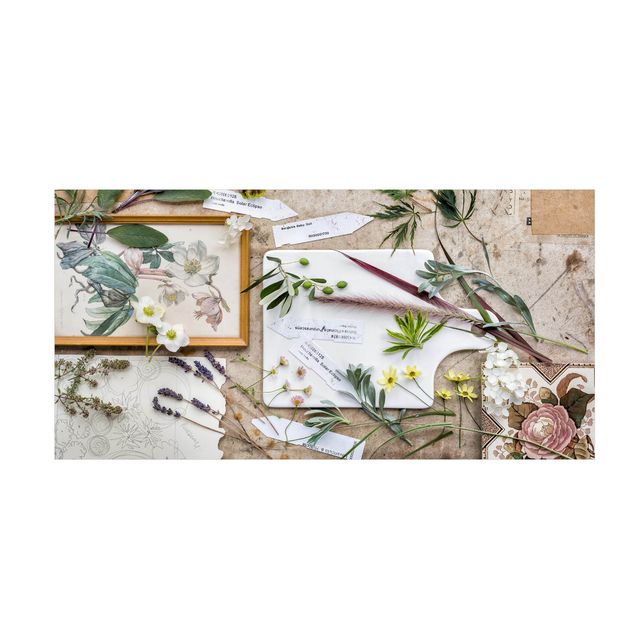 dywany nowoczesne Kwiaty i zioła ogrodowe Vintage