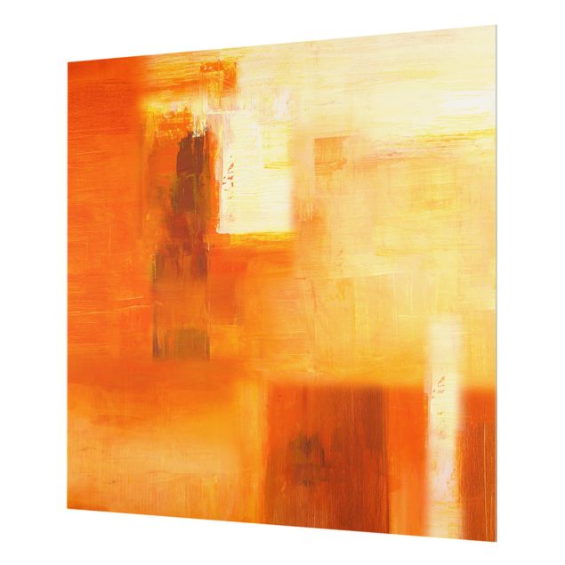 Panel szklany do kuchni - Kompozycja w kolorach pomarańczowym i brązowym 02
