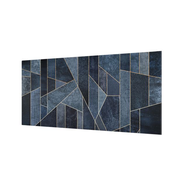 Panel szklany do kuchni - Błękitna geometria Akwarela