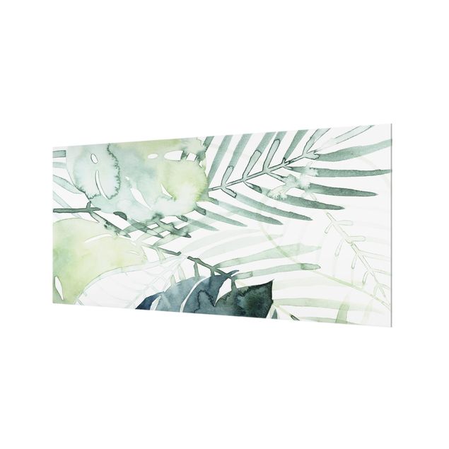 Panel szklany do kuchni - Akwarelowy liść palmy I