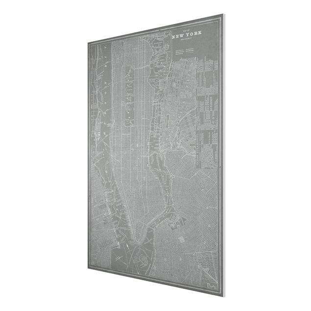 Obrazy vintage Mapa miasta w stylu vintage Nowy Jork Manhattan