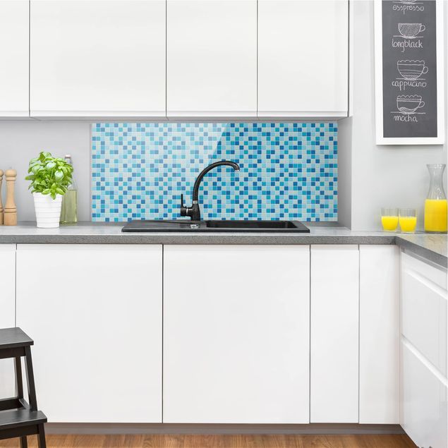 Panel szklany do kuchni Płytki mozaikowe Dźwięk morza
