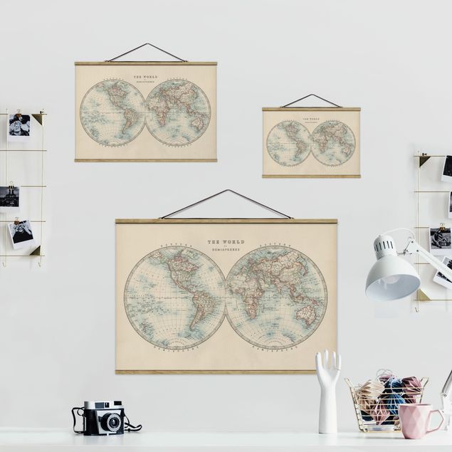 Obraz mapa świata Mapa świata w stylu vintage Dwie półkule