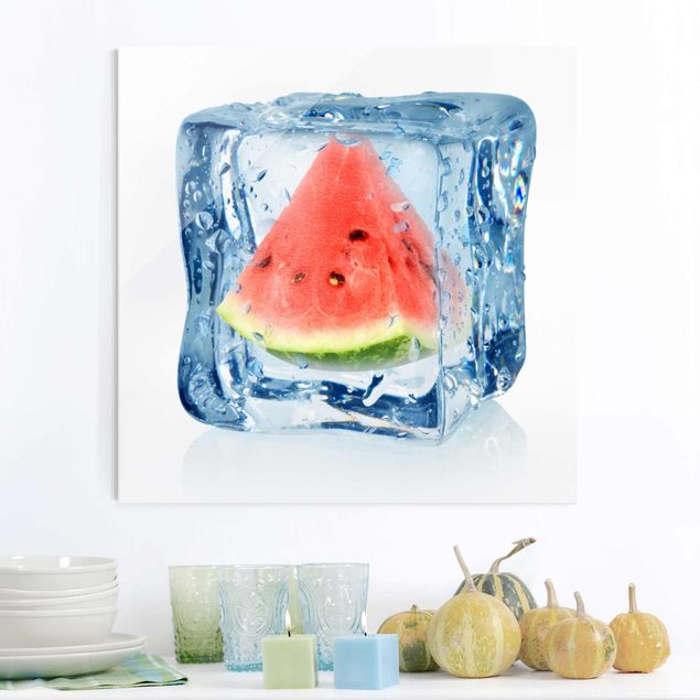Obrazy owoc Melon w kostce lodu