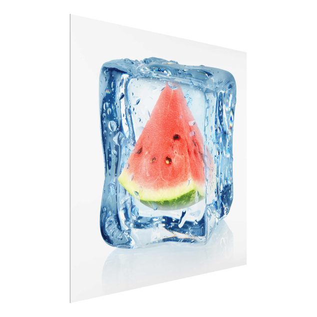 Obrazy nowoczesny Melon w kostce lodu