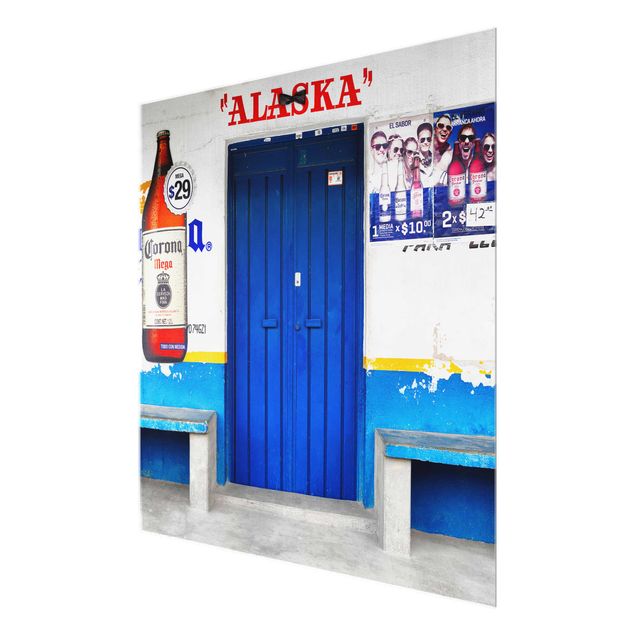 Obrazy na szkle kwadrat ALASKA Niebieski Bar