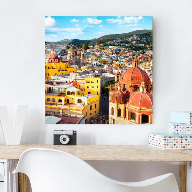 Obrazy nowoczesne Kolorowe domy Guanajuato