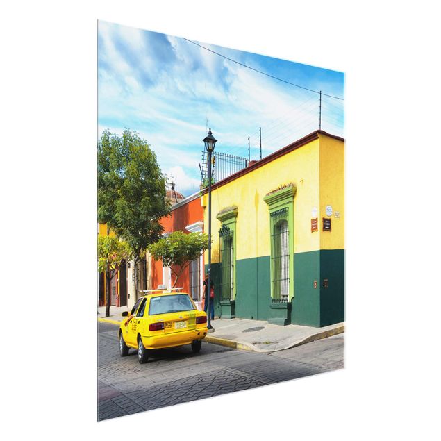 Obrazy na szkle architektura i horyzont Kolorowa ulica meksykańska
