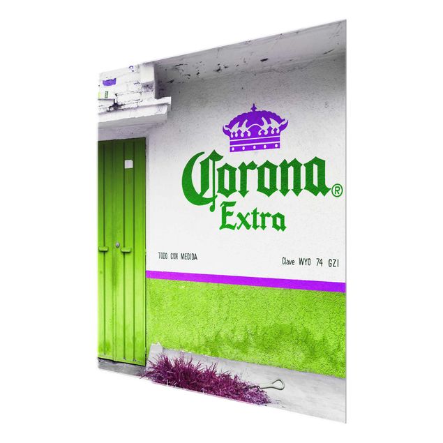 Obrazy na szkle kwadrat Corona Extra Green