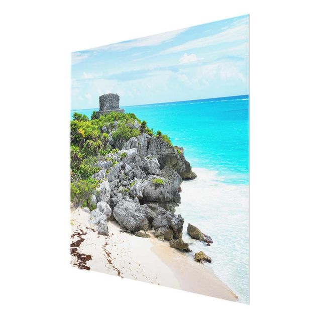 Obrazy na szkle artyści Wybrzeże Karaibskie Ruiny Tulum