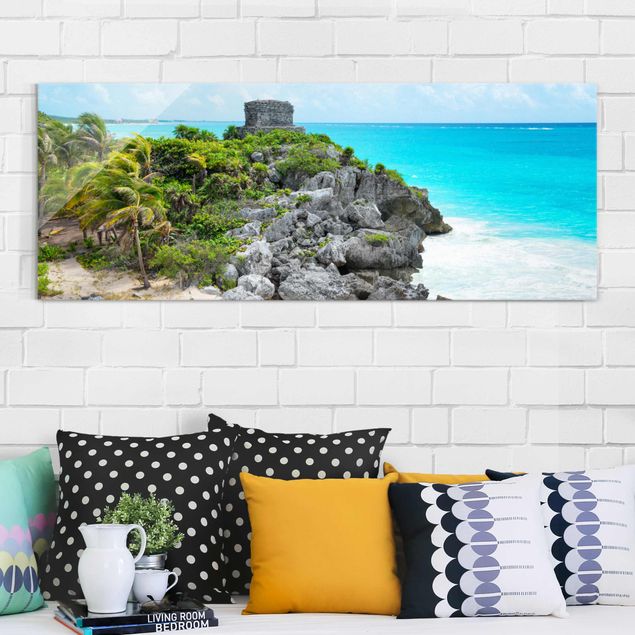 Obrazy na szkle krajobraz Wybrzeże Karaibskie Ruiny Tulum