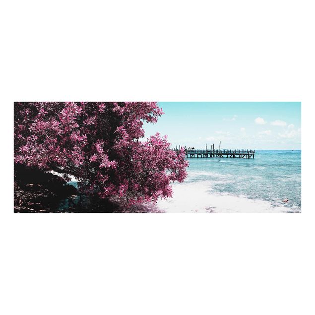 Obrazy na szkle panorama Paradise Beach Isla Mujeres