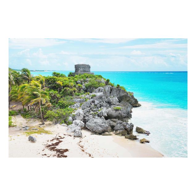 Obrazy na szkle poziomy Wybrzeże Karaibskie Ruiny Tulum