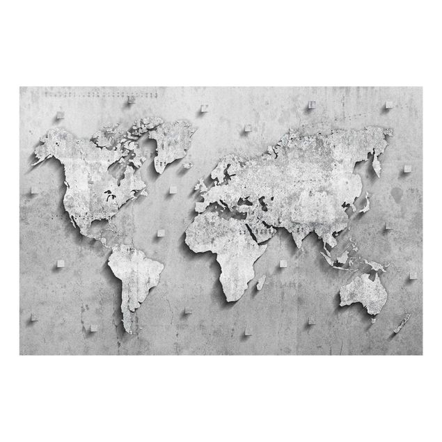 Obrazy do salonu Mapa świata z betonu
