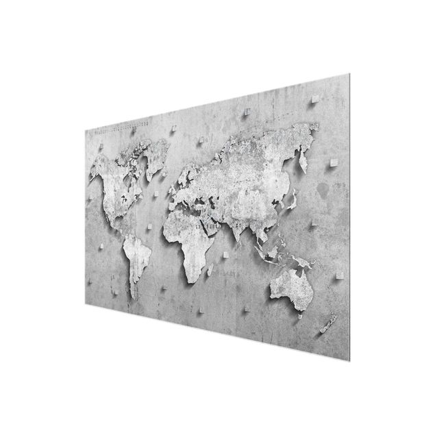 Obrazy przemysł Mapa świata z betonu