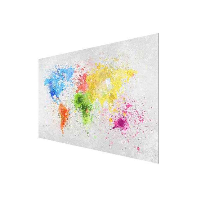 Obrazy nowoczesny Mapa świata z kolorowym rozbryzgiem