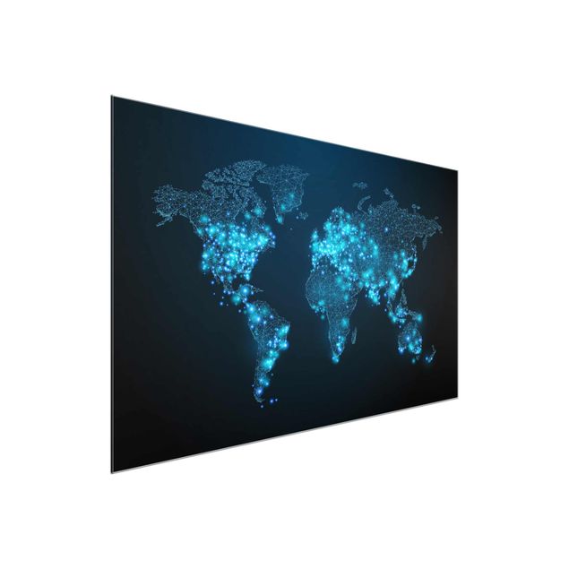 Obrazy na szkle mapy Połączony świat Mapa świata