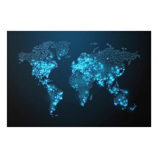 Obrazy do salonu Połączony świat Mapa świata