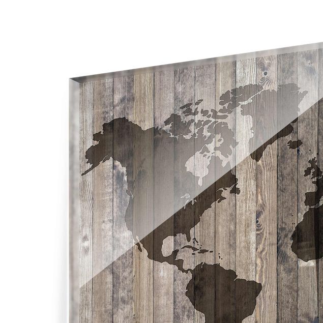 Obrazy na ścianę Mapa świata z drewna