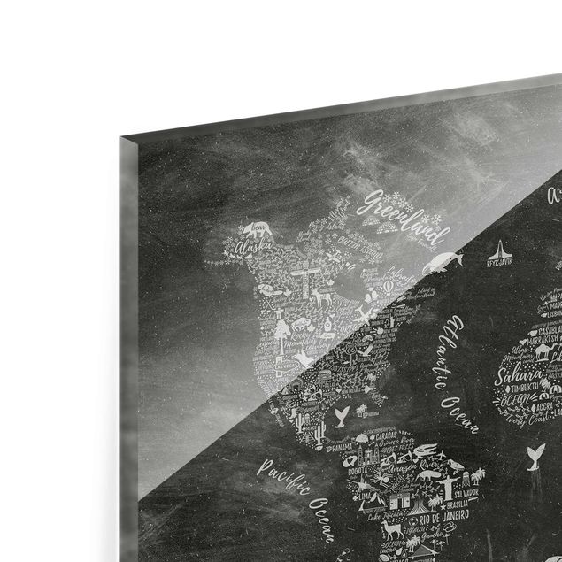 Obrazy z napisami Kredka typograficzna Mapa świata