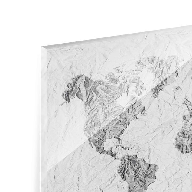 Obrazy mapy Papierowa mapa świata biała szara