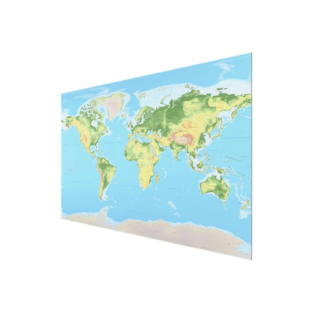 Obrazy nowoczesny Fizyczna mapa świata