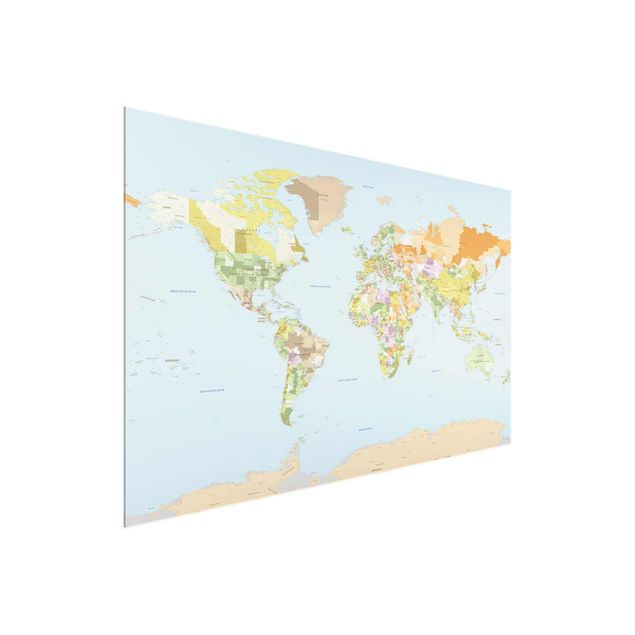Obrazy na szkle mapy Polityczna mapa świata