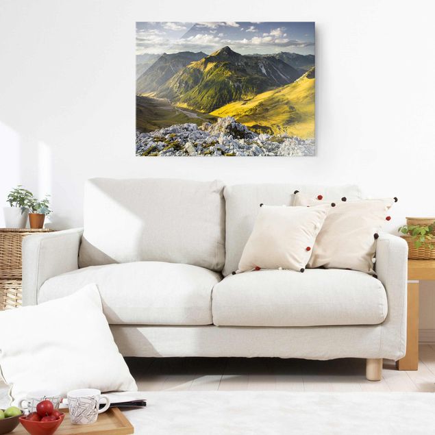 Obrazy na szkle góra Góry i dolina w Alpach Lechtalskich w Tyrolu