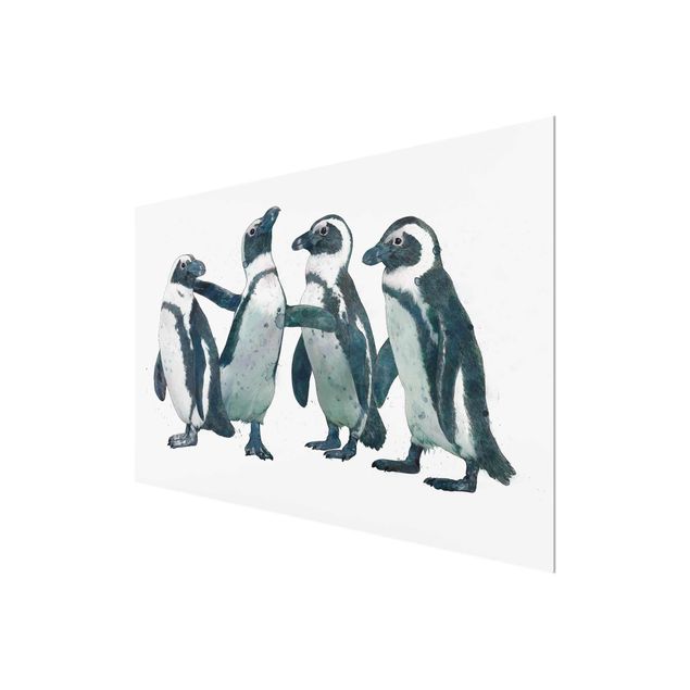 Nowoczesne obrazy Ilustracja pingwinów czarno-biały Akwarela