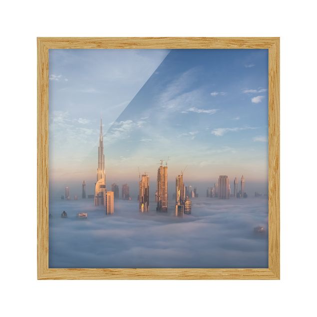 Obrazy w ramie do łazienki Dubaj ponad chmurami