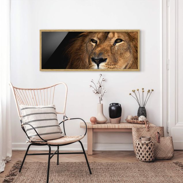 Obrazy w ramie do łazienki Widok lwa